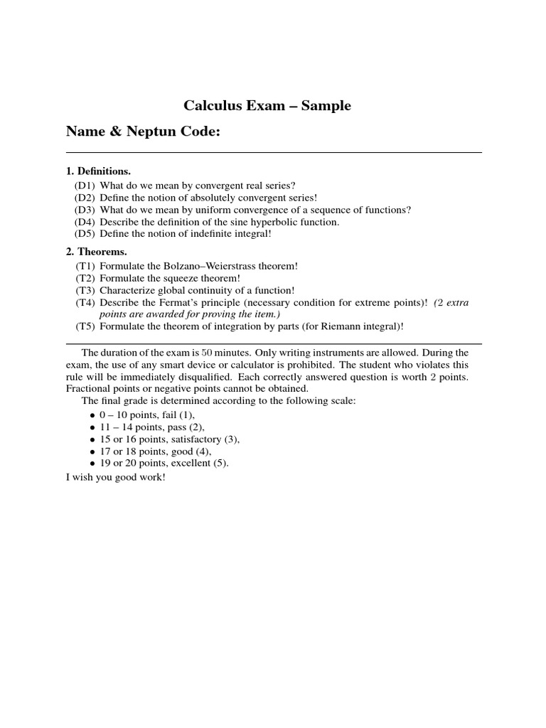 Exam Sample | PDF