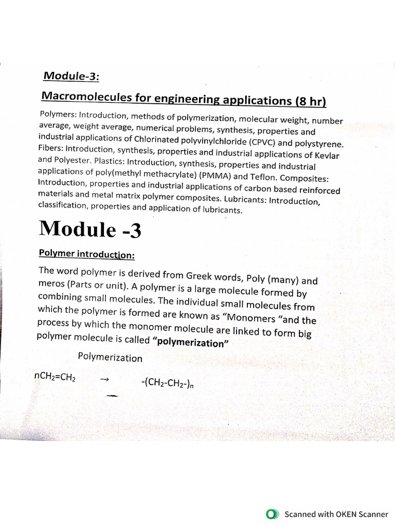 Module - 3 Polymer Notes | PDF