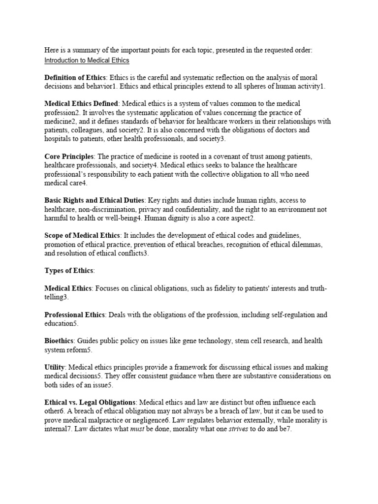 Overview of Medical Ethics Principles | PDF | Medical Ethics | Informed ...