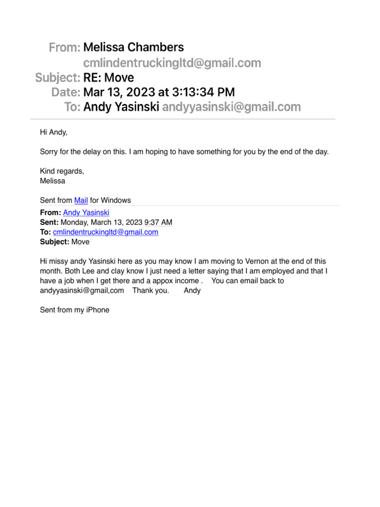 Employment Verification Request Email | PDF
