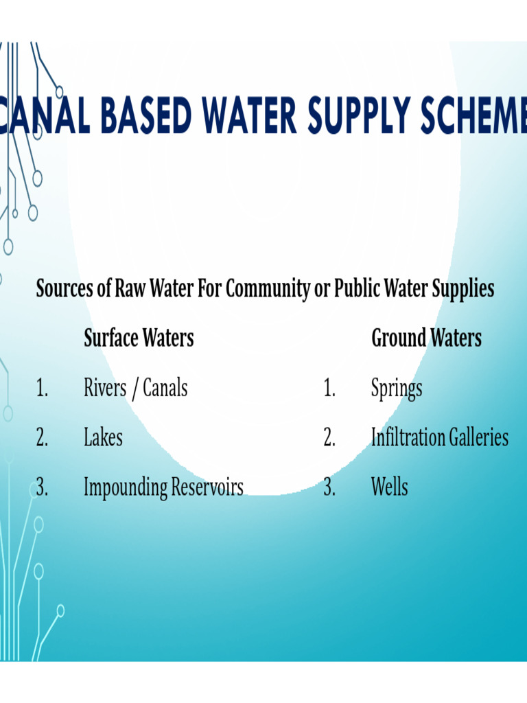 Sources of Raw Water for Supplies | PDF