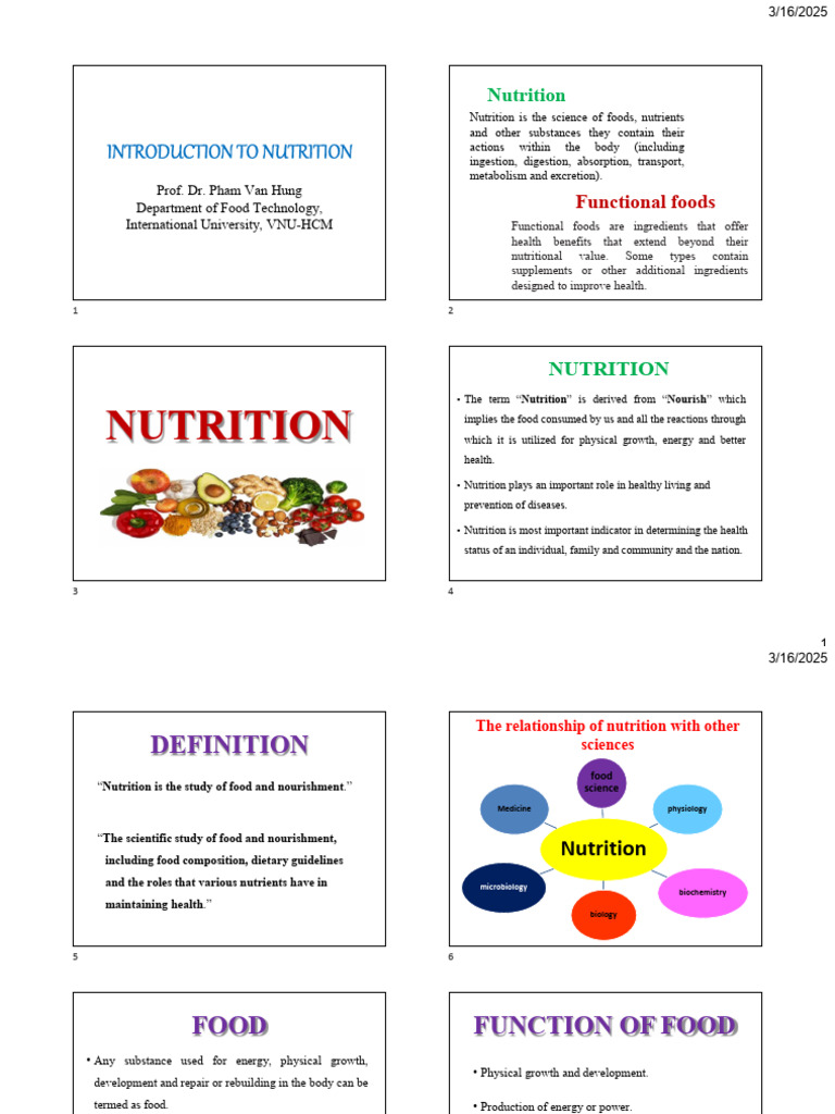 Introduction to Nutrition Basics | PDF | Nutrients | Nutrition