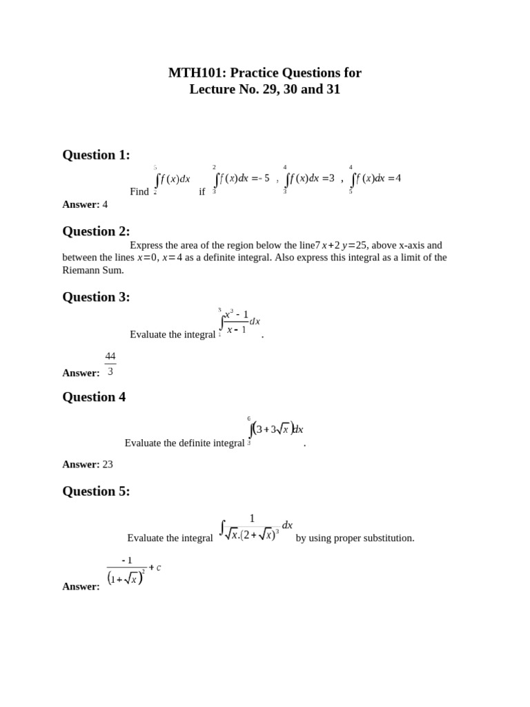 Practice Qs Lecture 29 30 31 | PDF