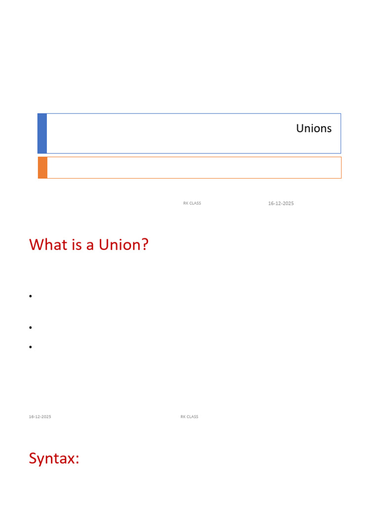 Understanding Unions in C Programming | PDF | Data Type | Integer ...
