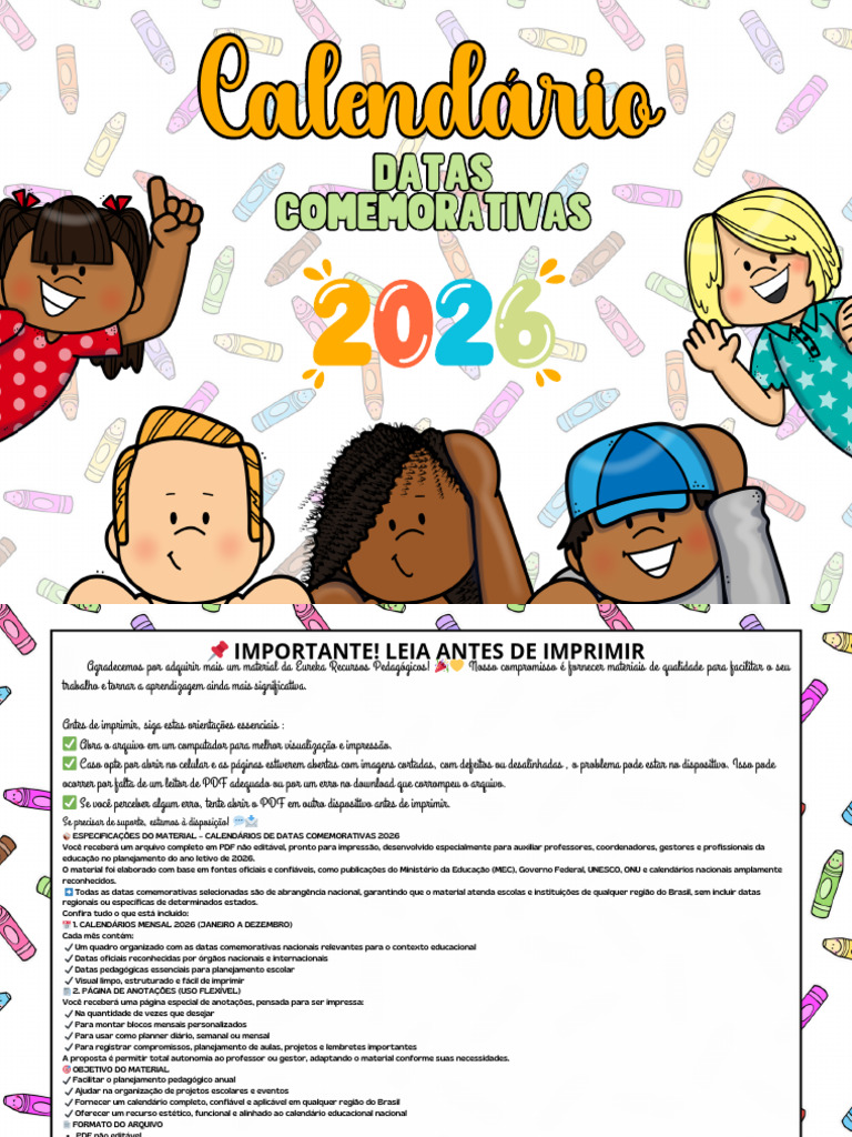 Calendario Datas Comemorativas 2026 1.PDF Mvvlh9 | PDF