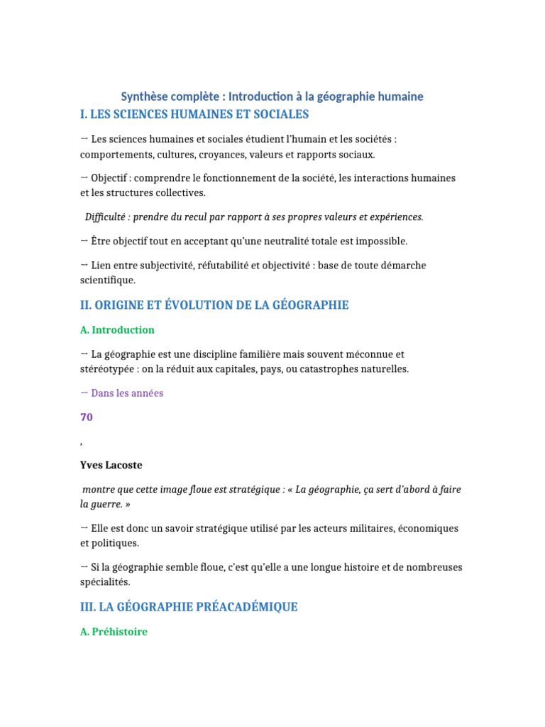 Introduction à la géographie humaine | PDF | Géographie | Enseignement ...