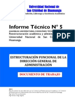 (P6) INFORME Nº 5 REESTRUCTURACIÓN DE LA DIRECCIÓN DE ADMINISTRACIÓN 2012