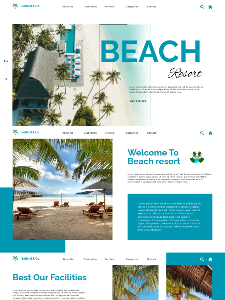Blue White Modern Beach Resort Presentation | PDF