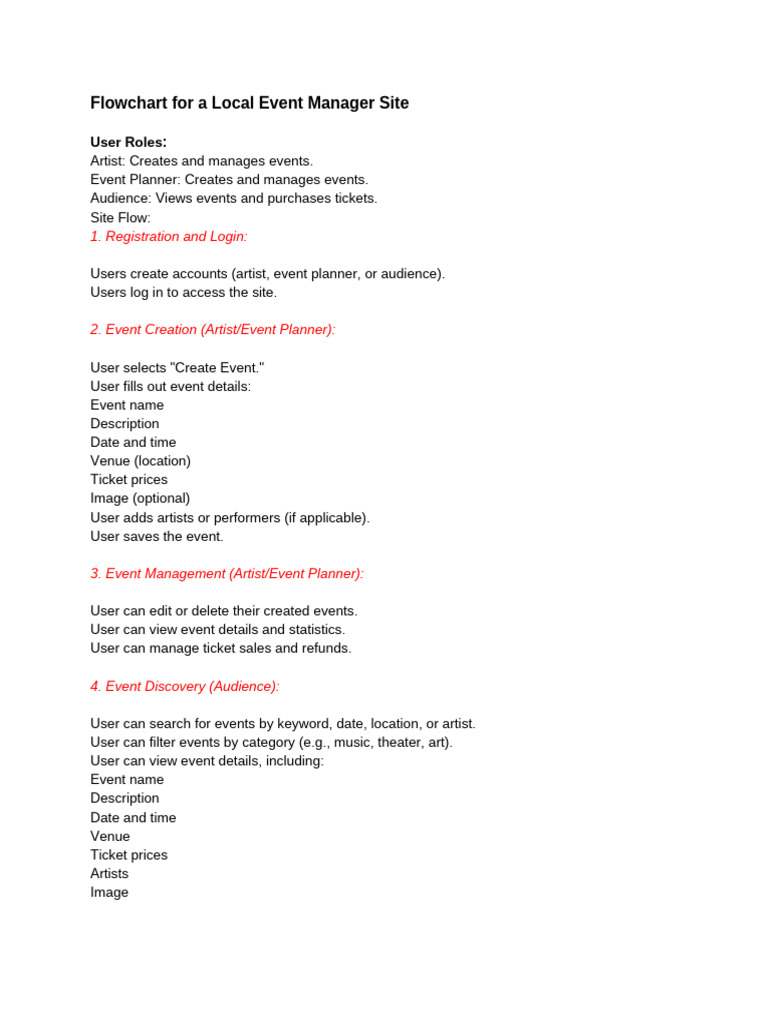 Local Event Manager Flowchart Guide | PDF