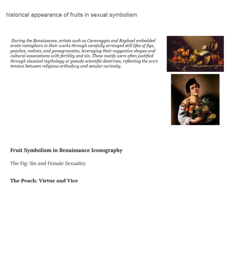 Renaissance Fruit Symbolism Explained | PDF