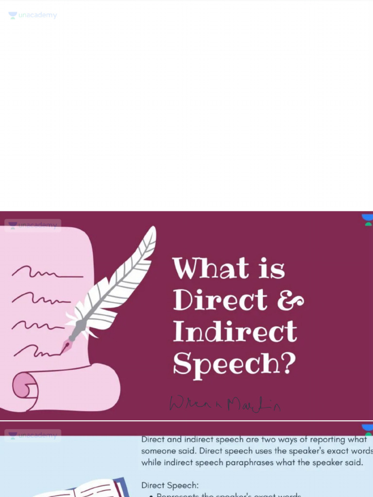 Direct Indirect Speech – Rules With Anno 1752713798839 | PDF