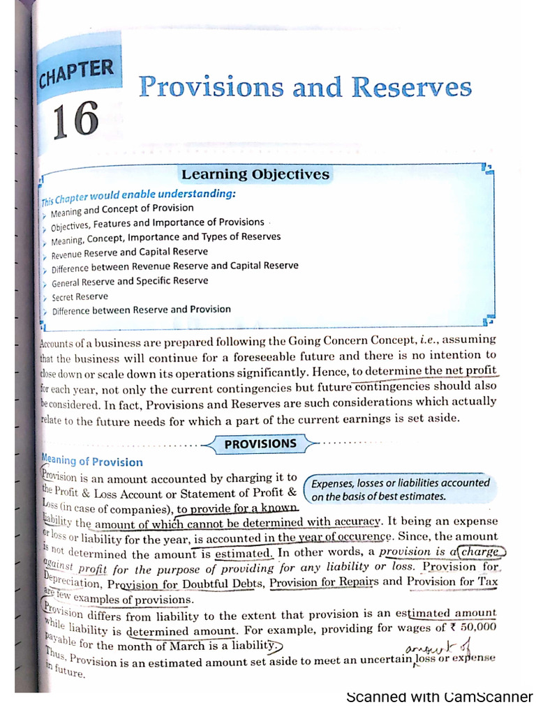 Provisions and Reserves | PDF