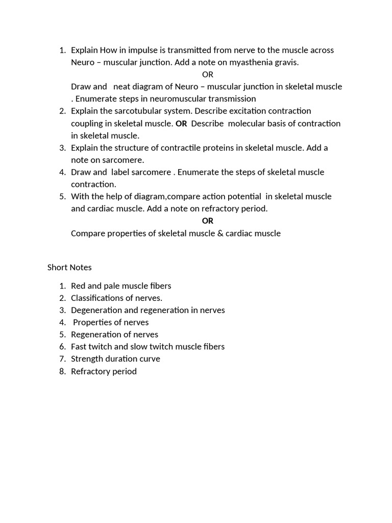Neuromuscular Junction and Muscle Contraction | PDF