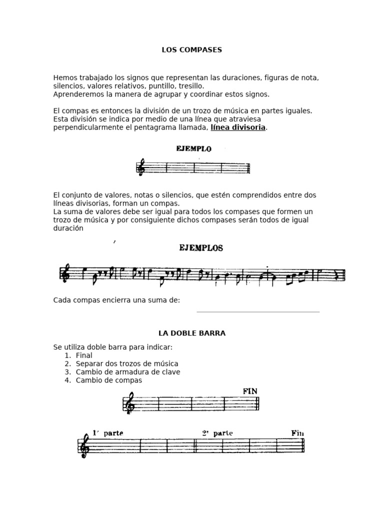 Comprendiendo los Compases Musicales | PDF | Formas musicales | Ritmo y ...
