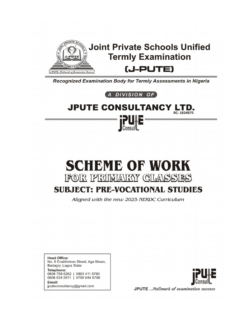 Pre-Vocational Studies Scheme of Work | PDF | Agriculture | Teachers
