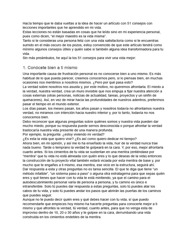 10 Tips para Vivir Bonito | PDF | Verdad | Sufrimiento
