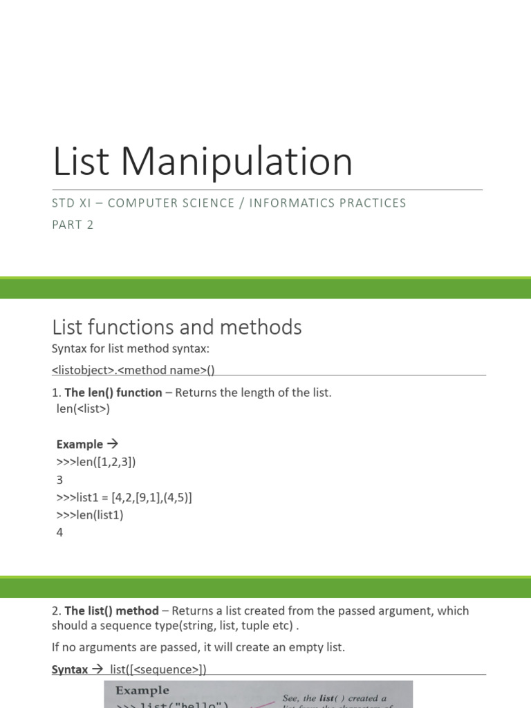Python List Methods and Functions Guide | PDF | Function (Mathematics ...