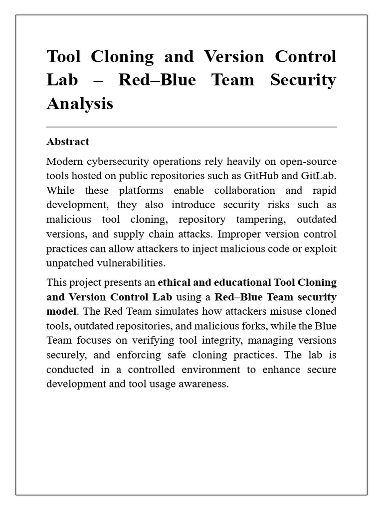 Tool Cloning & Version Control Lab Guide | PDF | Security | Computer ...