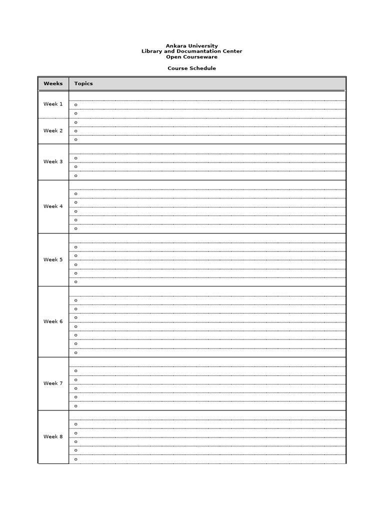 Course Schedule | PDF