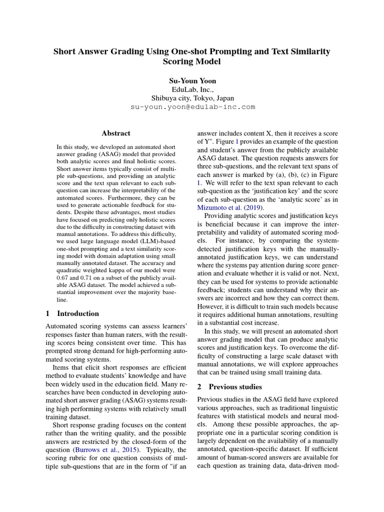 Automated Short Answer Grading Model | PDF | Learning | Machine Learning