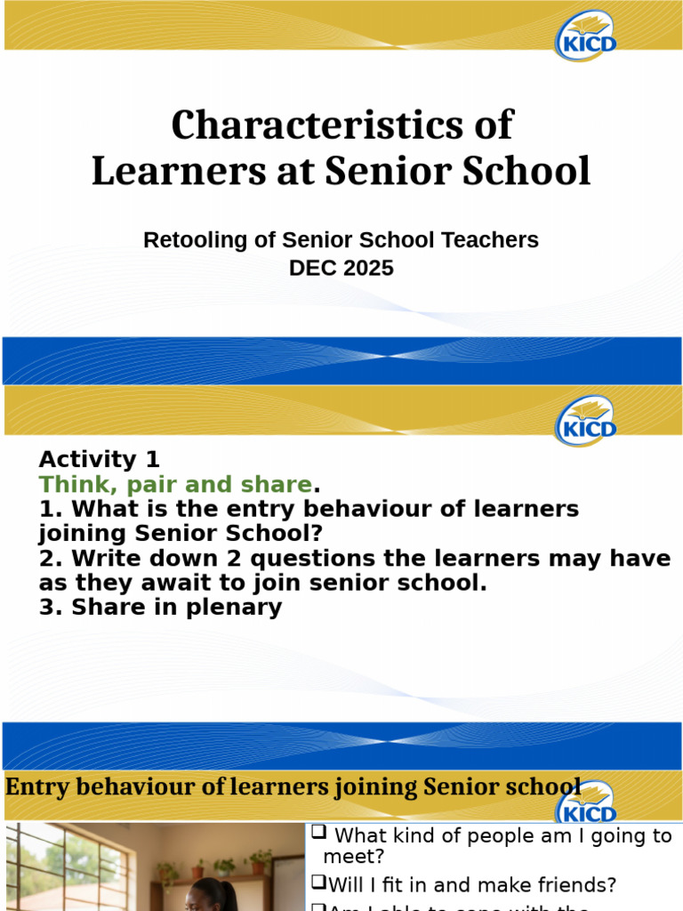 Understanding Senior School Learner Characteristics | PDF | Learning ...