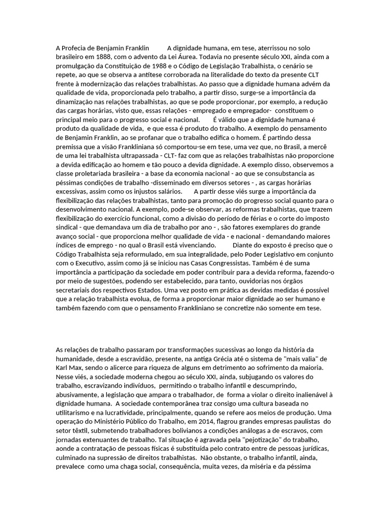 redaçao enem trabalho 2010 | PDF | Terceirização | Brasil