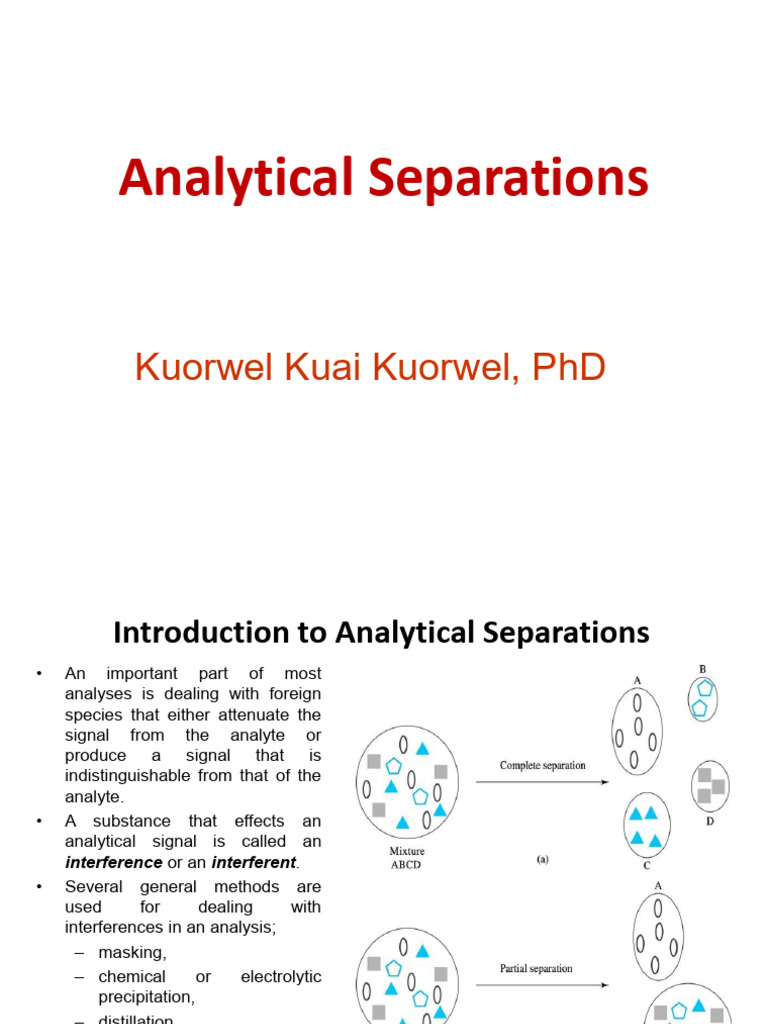 Techniques for Analytical Separations | PDF | Chromatography | Elution