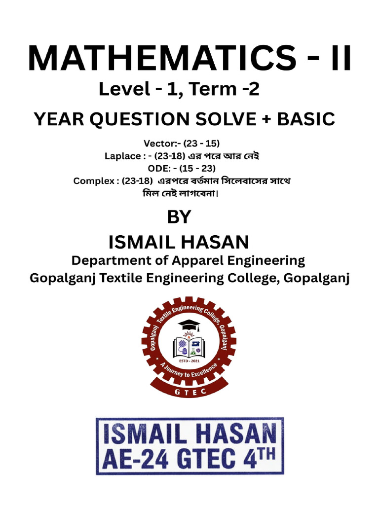 Mathematics - II Solve Ismail (Ae) - 20251031 - 170558 - 0000 | PDF