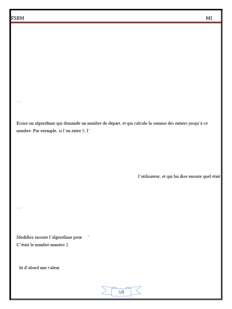 Algorithmes de base en programmation | PDF | Algèbre générale ...