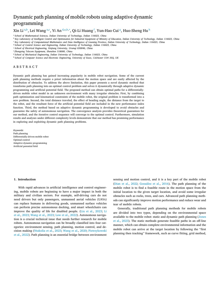 Dynamic Path Planning of Mobile Robots Using Adaptive Dynamic ...