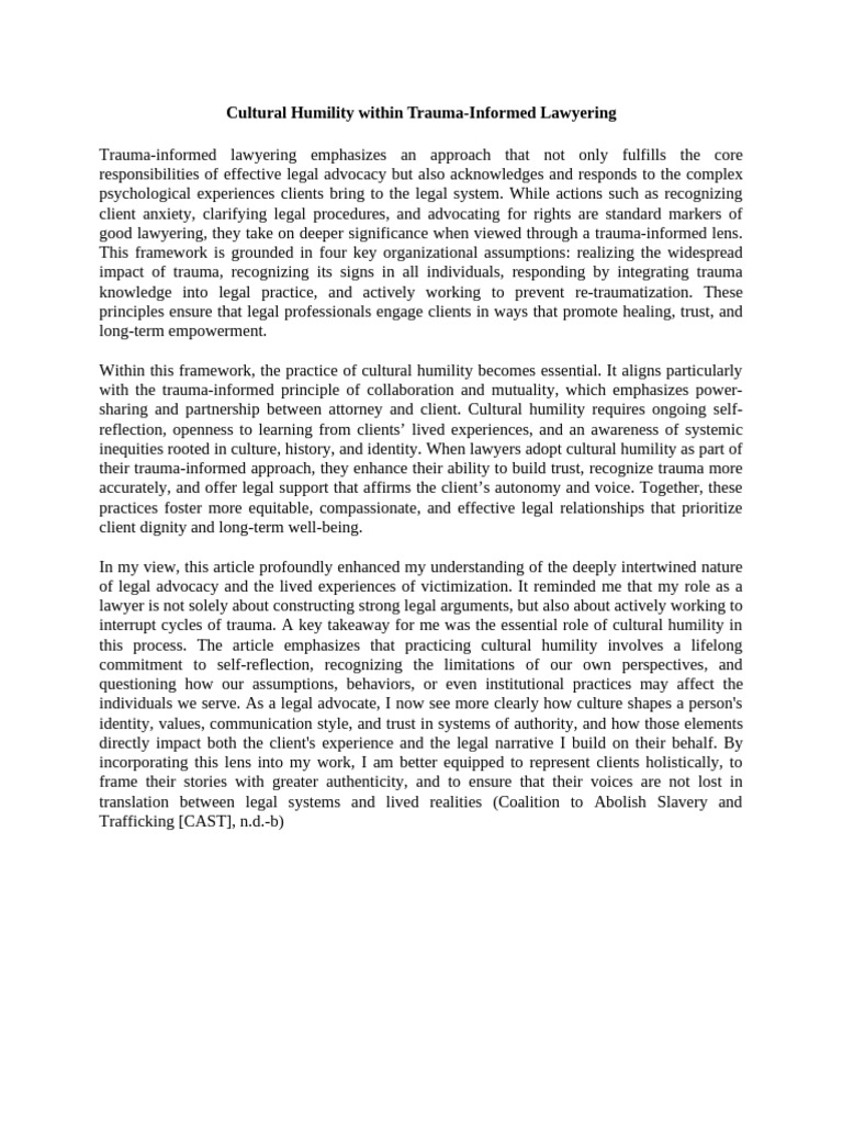 Cultural Humility Within Trauma- Daniela Chica Portilla | PDF ...