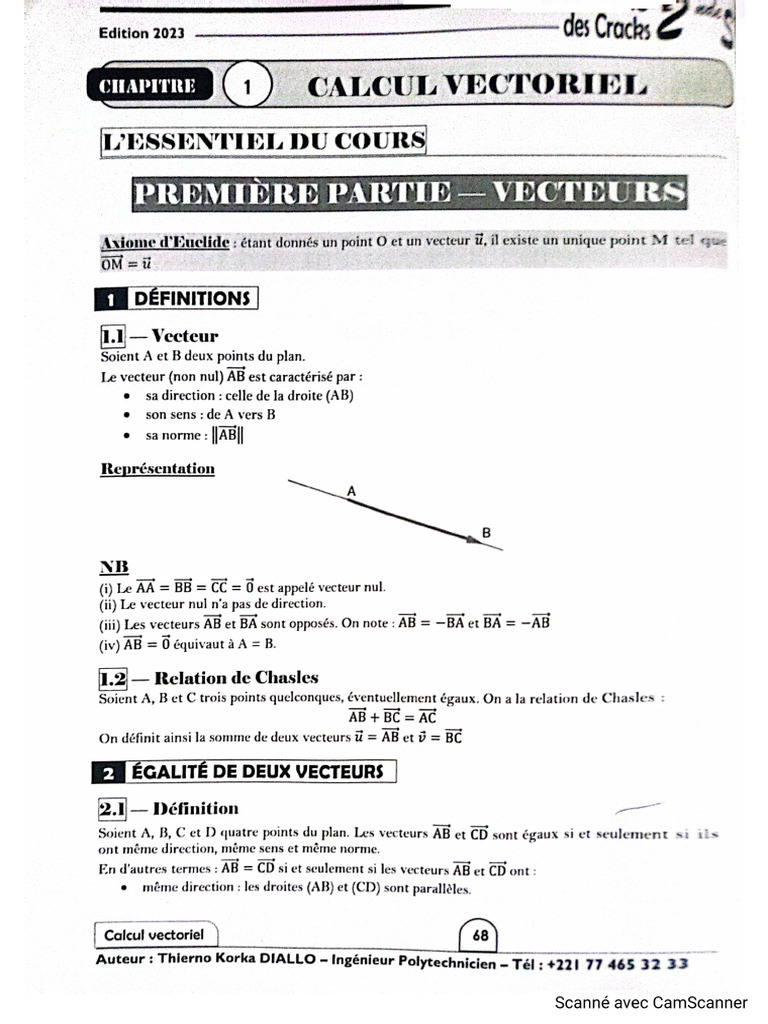 Cours Vecteur 1 | PDF