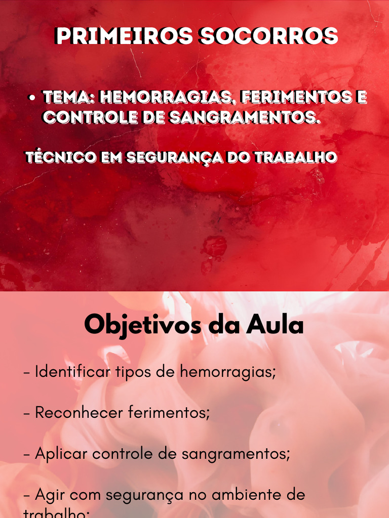 Controle de Sangramentos em Primeiros Socorros | PDF | Sangue ...