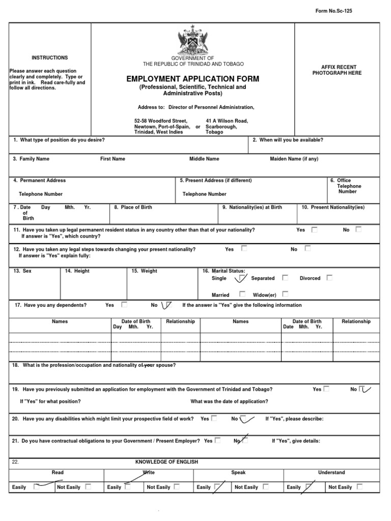 Application Form PSTA Posts | PDF | Employment | Salary