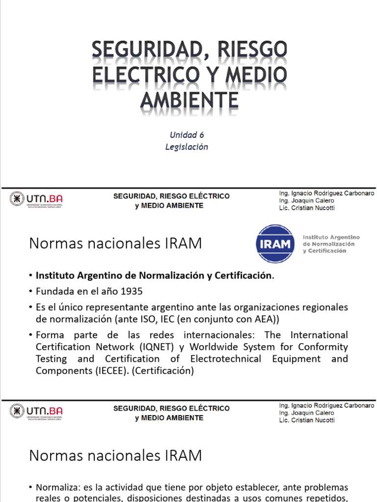 Normas IRAM y estándares eléctricos internacionales | PDF | Instituto ...