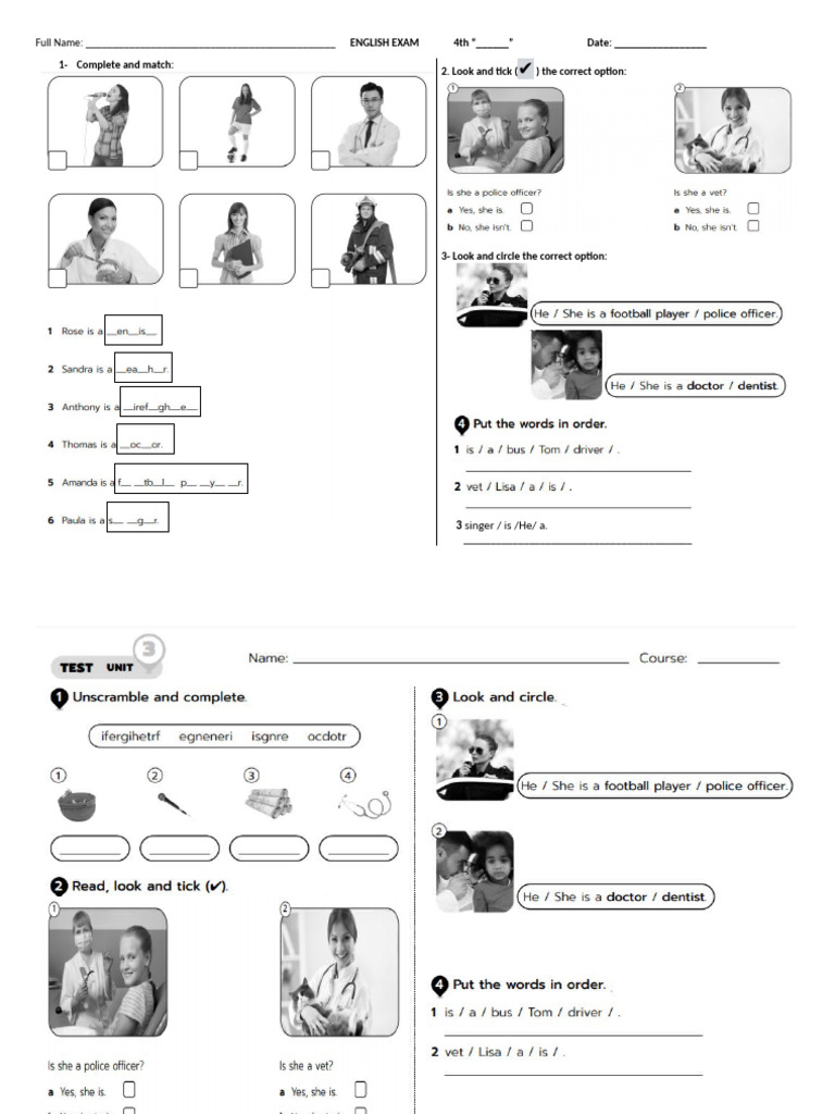 STARTER English Exam Unit 3 | PDF