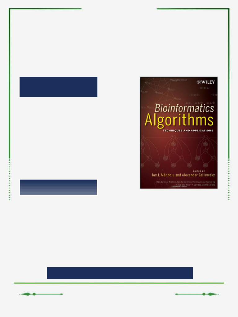 Bioinformatics Algorithms Techniques and Applications 1st Edition Ion ...