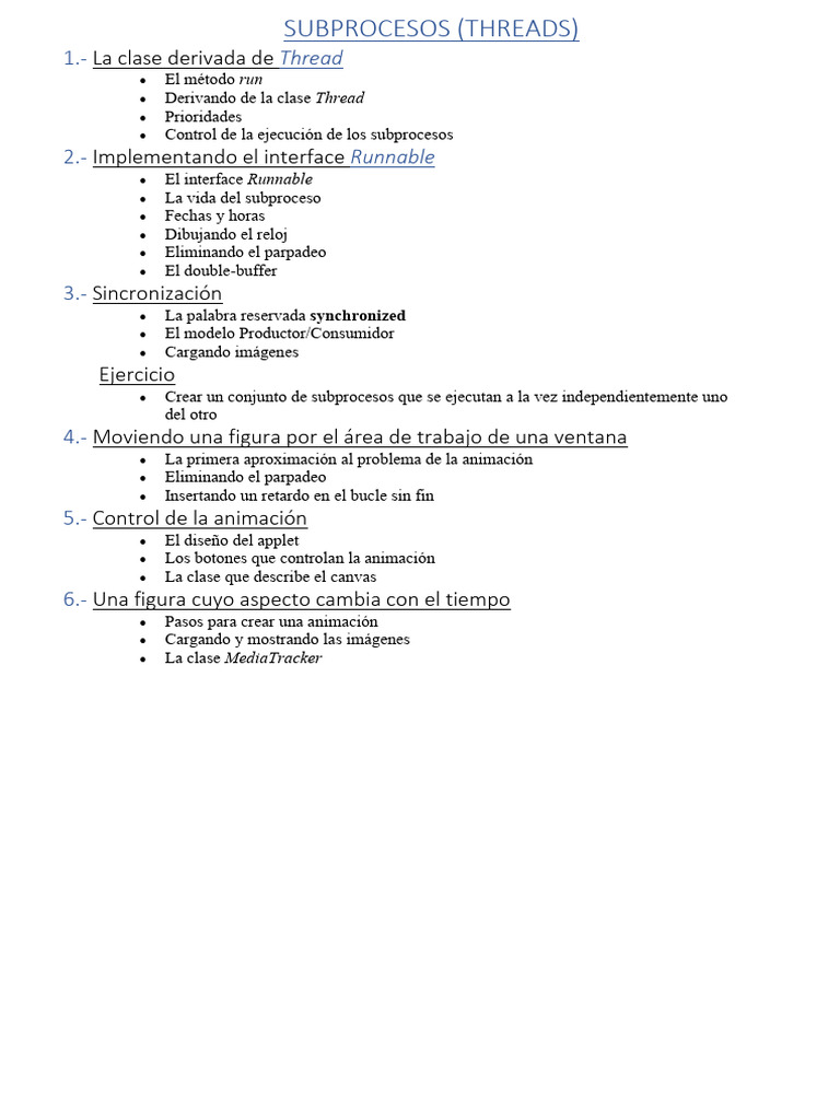 Introducción a Subprocesos en Java | PDF | Hilo (Computación) | Java ...