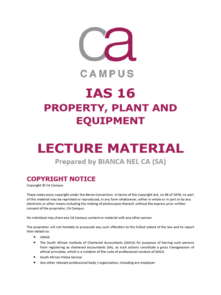 IAS 16: Property, Plant, Equipment Guide | PDF | Deferred Tax ...