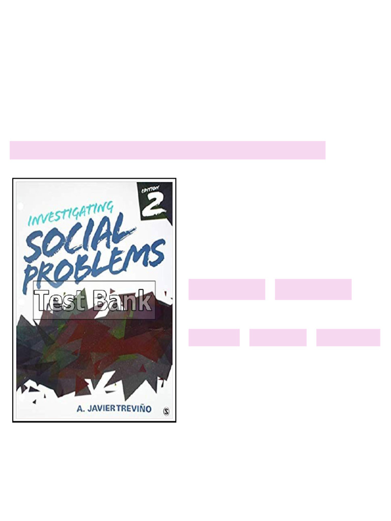 Investigating Social Problems 2nd Edition Trevino Test Bank - test bank ...