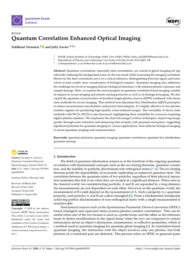 Quantum Correlation in Optical Imaging | PDF | Diffraction | Quantum ...