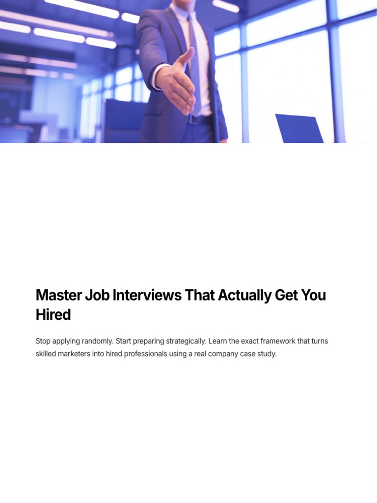 Master Job Interviews for Marketers | PDF | Marketing | Job Interview
