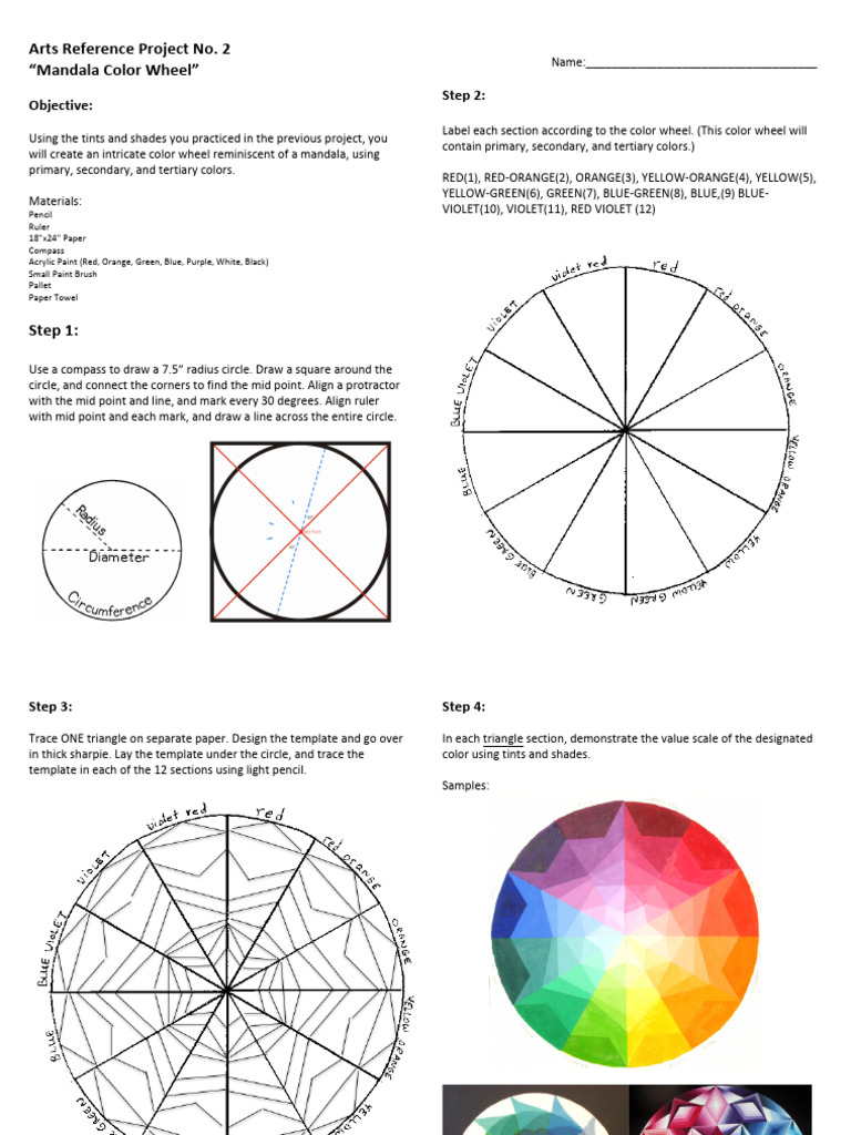 Mandala Color Wheel Intructions | PDF | Color | Graphic Design