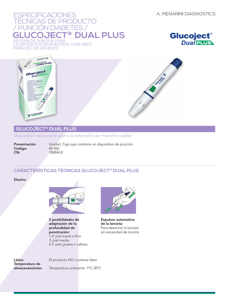 Dispositivo de Punción Glucoject Dual Plus | PDF