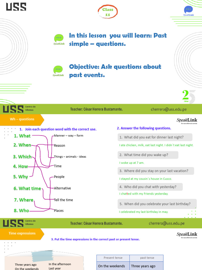 Past Simple Questions for Class 11 | PDF