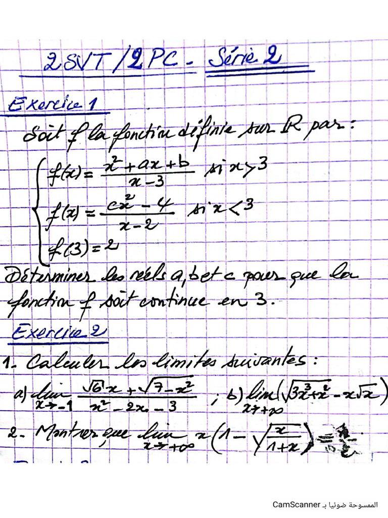 Correction Serie Continuite 2bpc | PDF