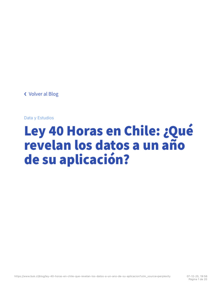 Impacto de la Ley 40 Horas en Chile | PDF | Tiempo de trabajo | Chile