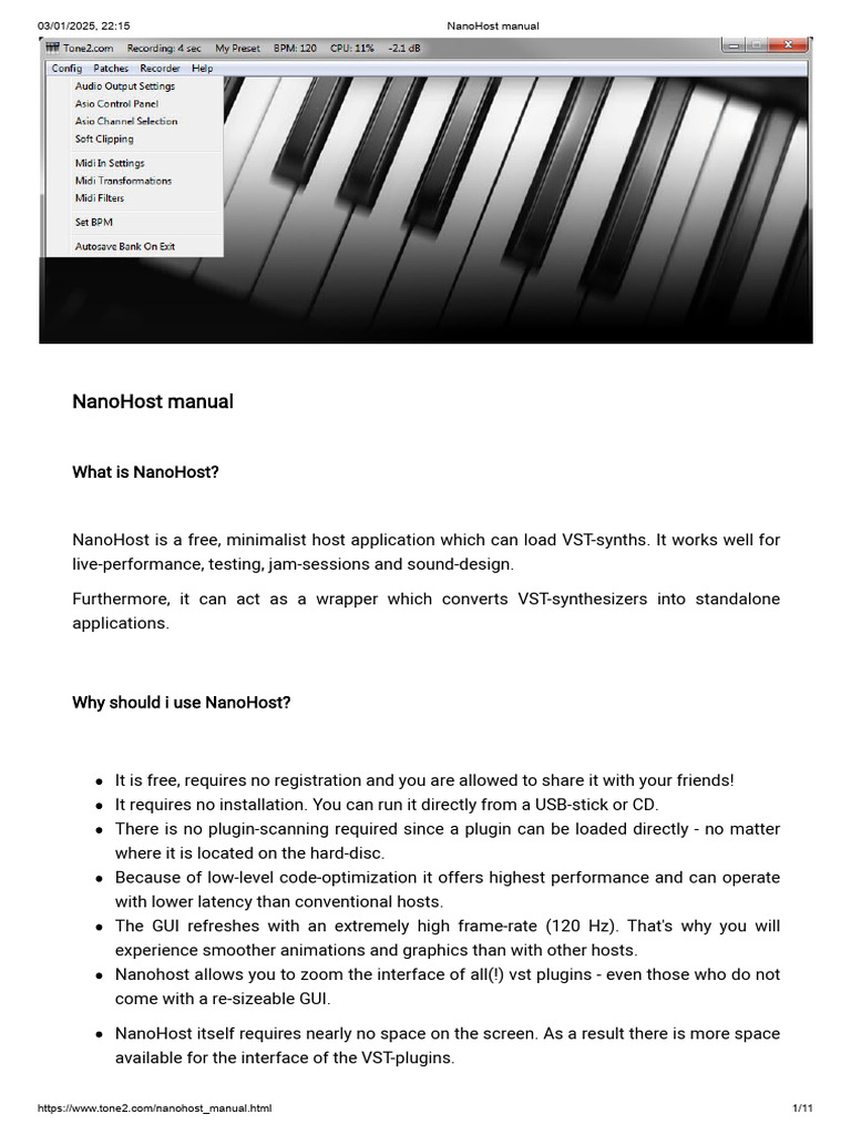 NanoHost: VST Host Application Guide | PDF | Audio Engineering ...