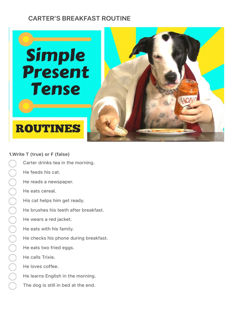 Carter’s Breakfast Routine | PDF