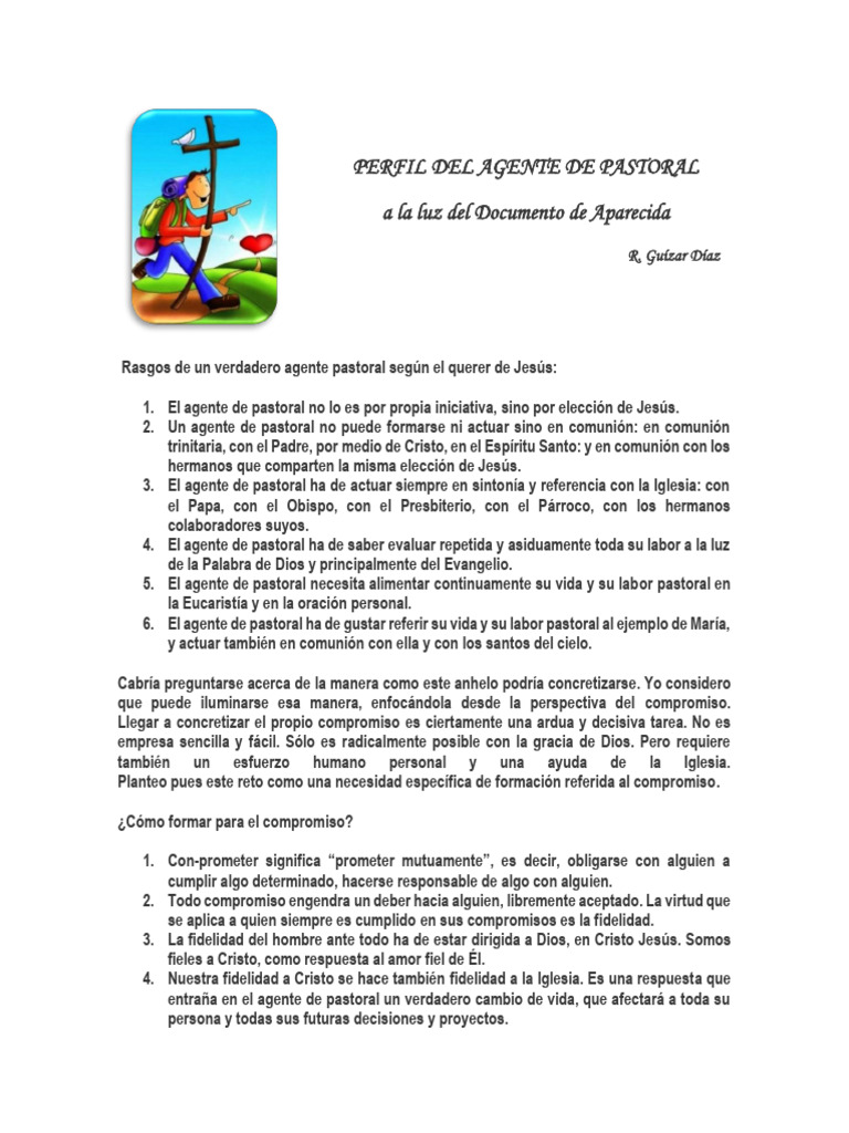 Perfil Agte de Pastoral a La Luz de Aparecida | PDF | eucaristía | Jesús